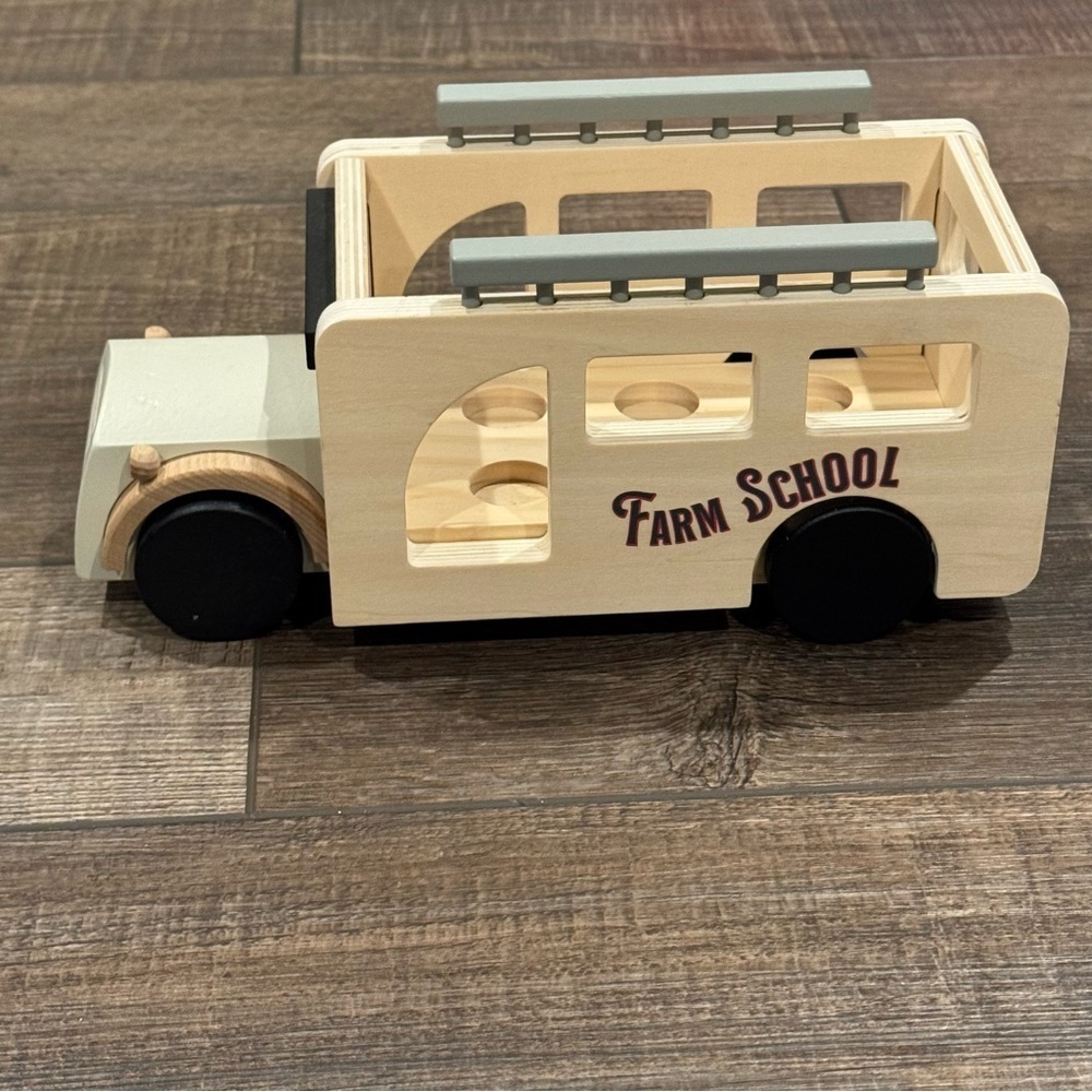 Hearth & Hand with Magnolia Kids Farm School Bus & 6 Pc Peg Set - Picture 10 of 15
